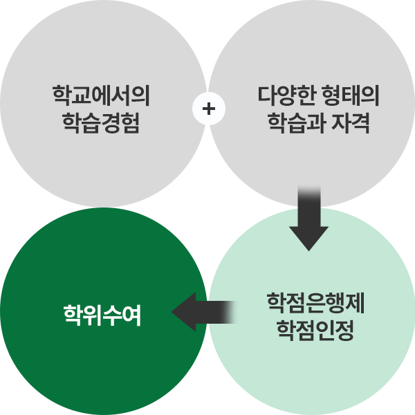 학교에서의 학습경험 + 다양한 형태의 학습과 자격 > 학점인행제 학점인정 > 학위 수여